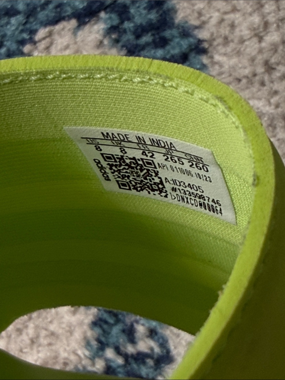 adidas Adilette Comfort Slides in Neon Yellow-Green - Picture 2 of 6